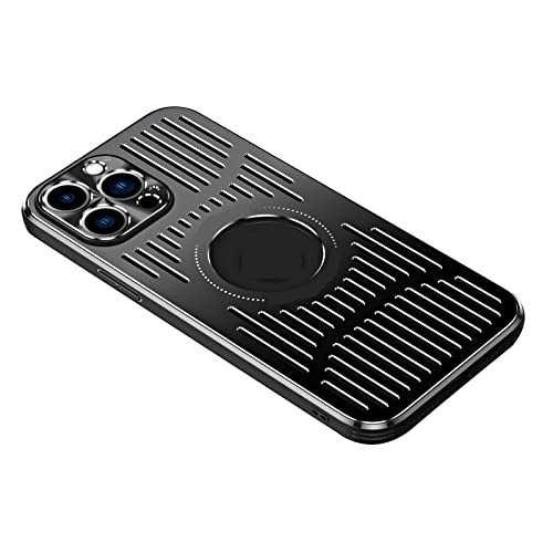 KVIBEO Schutzhülle für iPhone 14/14 Pro/14 Pro Max/14 Plus, Anti-Fallschutz mit Kameraschutz und magnetischem Ständer für Auto, Wärmeableitungsfunktion, Schutzhülle, Schwarz, 35,6 cm (6,1 Zoll)