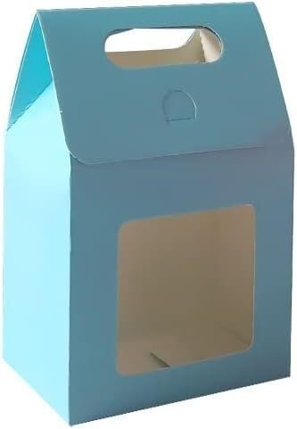 ❀ Süßigkeiten-Schachtel, 20 Stück Geschenktüten aus Kraftpapier for Hochzeiten, Süßigkeiten-Verpackungstüten mit Packbeutel for Unternehmen (Farbe: Blau, Größe: 20 Stück_15,8 x 8,8 x 26 cm (Farbe: Bla