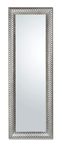 Spiegel Wandspiegel mit modernem Holzrahmen Silber cm. 50x145. Hergestellt in der EU