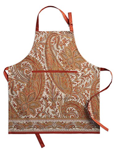 Maison d' Hermine Kashmir Paisley 100% Baumwolle 1-teilige Küchenschürze mit verstellbarem Hals und versteckter Mitteltasche, Langen Krawatten für Frauen/Männer | Kochen (70cm x 85cm)