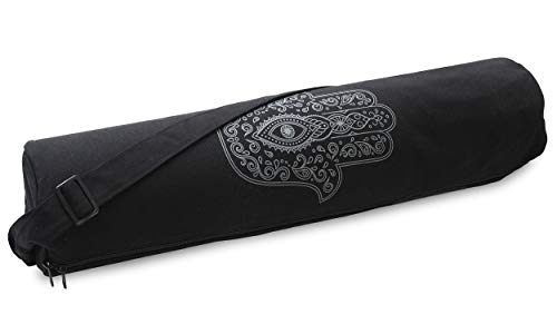 Yogistar Yogatasche yogibag® Basic - Zip - Cotton - Art Collection - 65 cm - Hand of Fatima - Black 65 x 14 x 14 cm
