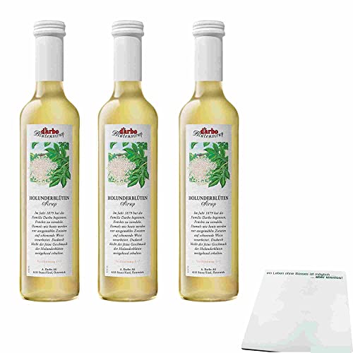 Darbo Fruchtsirup Holunderblüten 3er Pack (3x0,5l Flasche) + usy Block