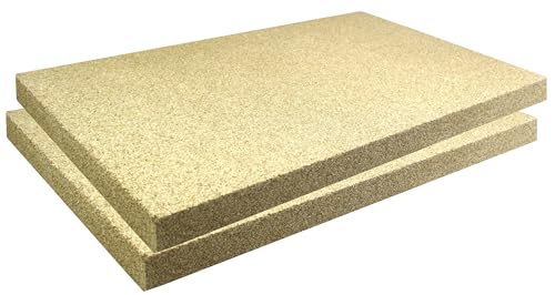 Vermiculite Platten Schamott Ersatz SF600 für die Feuerraum Auskleidung bis 1100°C Varianten (500 x 300 x 30 mm, 2 Stück)