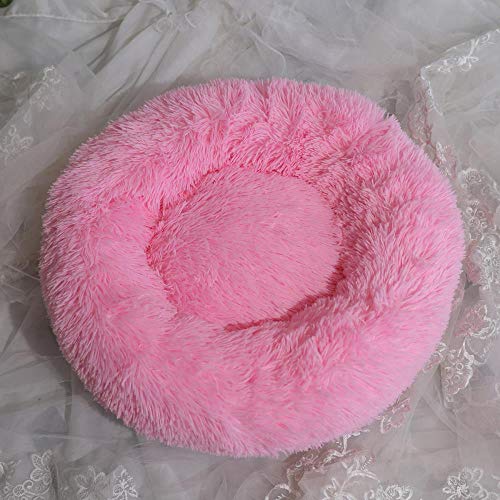 jiwenhua Pet Products PV Plüsch Round pet Nest pad deep Sleep cat Nest Dog Nest, Dunkelrosa, 70cm
