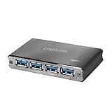LogiLink UA0282 USB 3.0 Hub 4-Port mit Überstromschutz schwarz/Aluminum