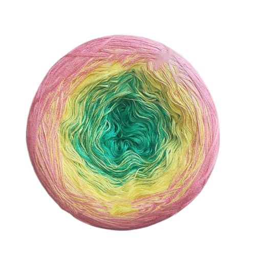 300 g merzerisierte Baumwolle mit Farbverlauf, Kuchenlinie, regenbogengefärbtes Kuchengarn, Häkelgarn for Schal, Spitze, DIY-Strickgarn (Color : A289, Size : 300g)