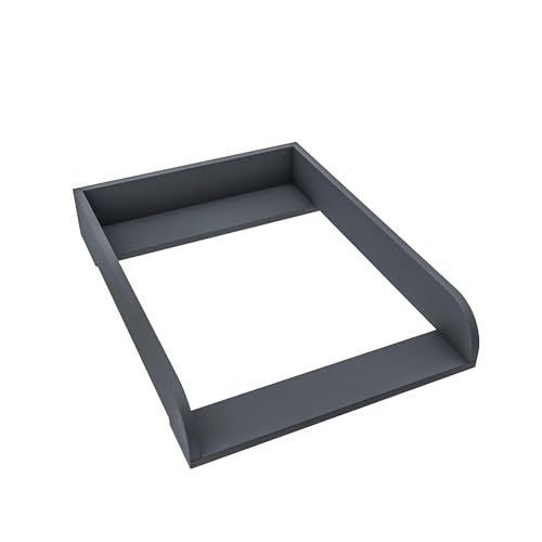 REGALIK Wickelaufsatz für Kullen IKEA 72cm x 50cm - Abnehmbar Wickeltischaufsatz für Kommode in Graphit - Abgeschlossen mit ABS Material 2mm mit Abgerundeten Frontplatten
