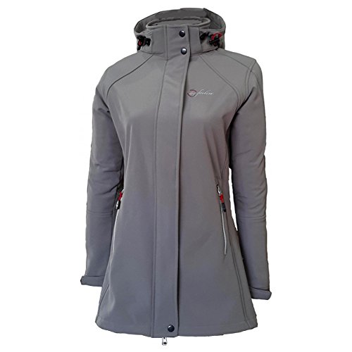 Dry Fashion Damen Softshell Mantel Sylt tailliert Regenmantel Regenjacke, Farbe:grau, Größe:44