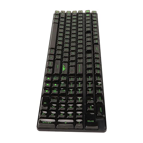 Wnesy Custom Keycaps, DIY Making CBSA Height High Transparent 132 Keys Keycap Keyboard Set for PC Decoration (Schwarze transparente grüne Buchstaben)
