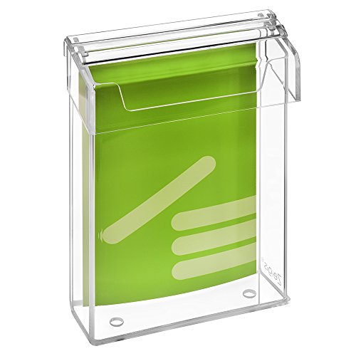 DIN A5 Prospektbox/Prospekthalter / Flyerhalter im Hochformat, wetterfest, für Außen, mit Deckel, aus glasklarem Acrylglas - Zeigis®