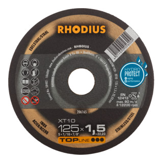 RHODIUS TOPline XT10 Extradünne Trennscheibe 125 x 1,5 x 22,23 mm