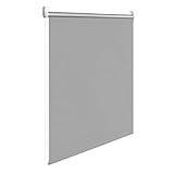 Sonnewelt Thermo-Rollo ohne Bohren Klemmfix Verdunkelungsrollo 100% Polyester 110cm x 200cm Grau Verdunklungsrollo Fensterrollo Rollo Seitenzugrollo Klemmrollo für Fenster & Tür