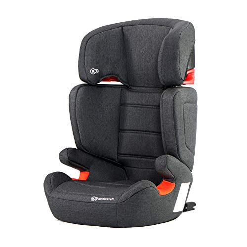 Kinderkraft Kinderautositz Junior Fix Autokindersitz Autositz Kindersitz mit Isofix 15-36kg Gruppe 2 3 ECE R44/04 geprüf Schwarz
