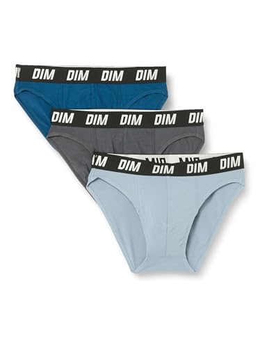 DIM 3er Pack Active thermoregulierende Slip Sport Unterhose Herren, Blau/Lila, XL