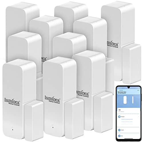 Luminea Home Control Türkontakt Alarm ZigBee: 10er-Set ZigBee-Tür- & Fensteralarme, Alexa, Google Assist, Siri, App (Türsensor ZigBee)