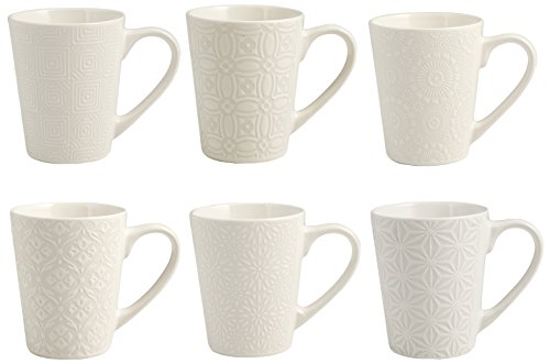 H+H Silhouette Set Tassen Mug, Keramik/Tellern, weiß Elfenbein, 6 Einheiten