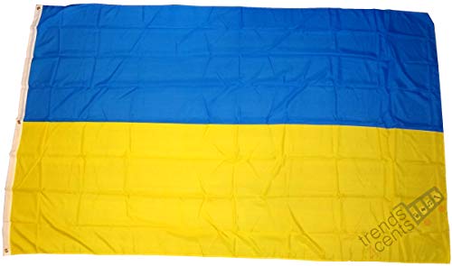trends4cents Top Qualität - Flagge Ukraine Fahne, 250 x 150 cm, EXTREM REIßFEST, Keine BILLIG-CHINAWARE, Stoffgewicht ca. 100 g/m², sehr robust