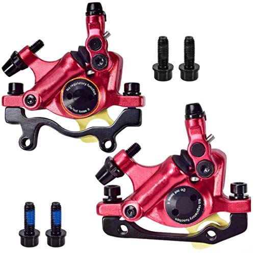 1 Pair Front & Rear HB100 MTB Bike Hydraulic Disc Brake Calipers Road Bicycle Line Pulling Brake Clamp(Red)