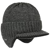 McBurn Dinder Peak Pull-On Hat Damen/Herren - Made in Italy Wintermütze Wollmütze Herrenmütze mit Futter, Futter Herbst-Winter - L/XL (58-61 cm) anthrazit