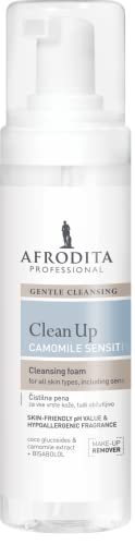 Afrodita Professional CLEAN UP Reinigungsschaum CAMOMILE | 200ml | Reinigt und entfettet die Haut gründlich | Für alle empfindlichen Hauttypen | Paraben, Silikon und Paraffin FREI