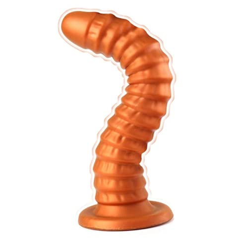 Super Lange Realistische Butt Plug Anus Dilatator Riesen Dildo, Silicone Anal Dildos Masturbator mit Starkem Saugnapf Prostata Massage Stimulator für Frau,Gold,L