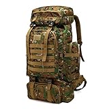 Hihey Rucksack 80L Wasserdichtes Klettern Wandern Camouflage Rucksack Große Kapazität Camping Bergsteigen Outdoor Sport Rucksack