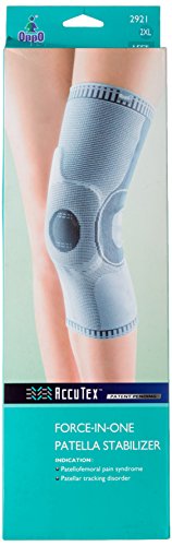 OPPO Accutex Kraft-In-One Patella Stabilizer, XXL, 45-48 cm, links, ermöglicht eine größere Flexibilität, bietet Unterstützung für die Patella, Gebrauchtwagen in Rehabilitation, Postknieverletzungen
