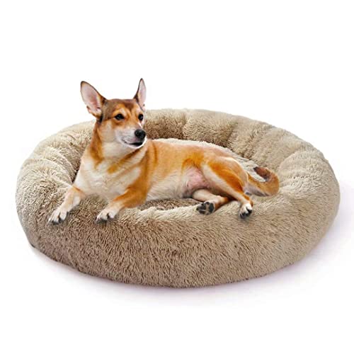 MOTT Donut-Hundebett, rund, 80/90/100/110/120 cm, extra großes Hundebett, gemütliches Plüsch-Haustierkissen, orthopädisches Hundesofa für große Hunde, abnehmbar, waschbar
