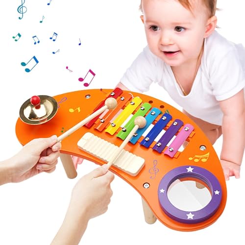 JPSDOWS Holz-Xylophon-Instrument, Xylophon-Spielzeug für Kinder | Multifunktionales Holzinstrumentenspielzeug | Pädagogisches Sinnesspielzeug für Zuhause, Musikinstrumentenspielzeug für den