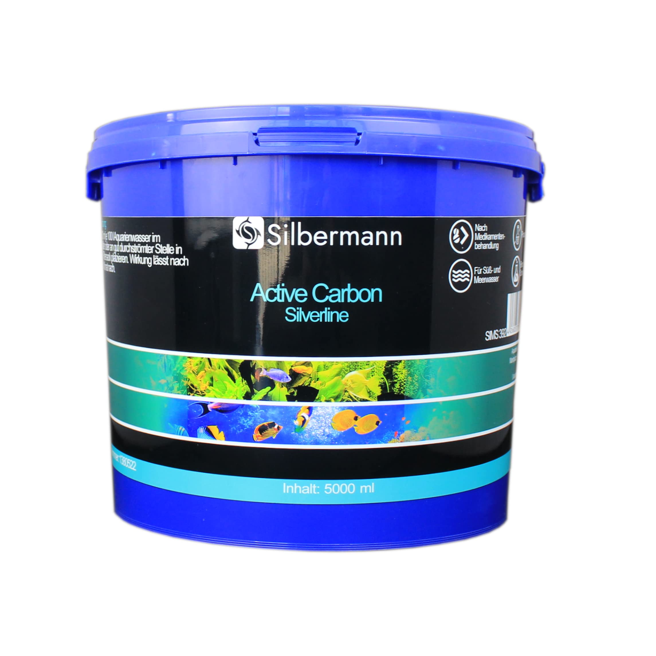 Silbermann Aktivkohle, Filterkohle, für Meerwasseraquarien, in verschiedenen Qualitäten und Größen (Silverline, 5000 ml)