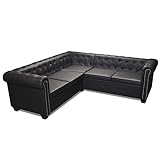 vidaXL Chesterfield Sofa 5-Sitzer Couch Wohnmöbel Büromöbel Kunstleder Schwarz