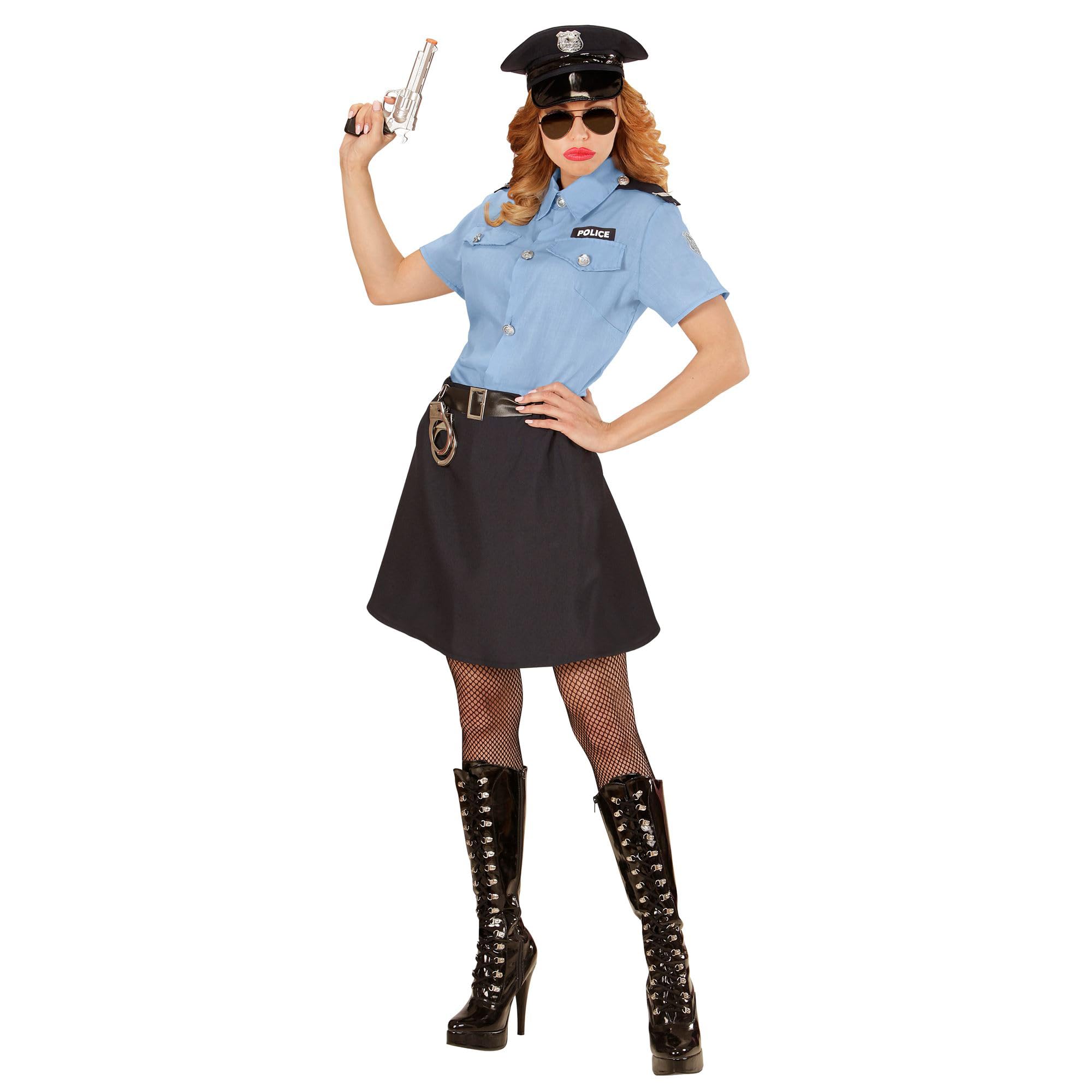 "POLICE OFFICER" (shirt, skirt, belt, hat) - (S)