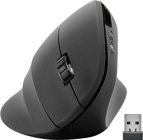 Speedlink PIAVO Ergonomic Vertical Mouse – kabellos, ergonomisch geformt, vertikal, schwarz