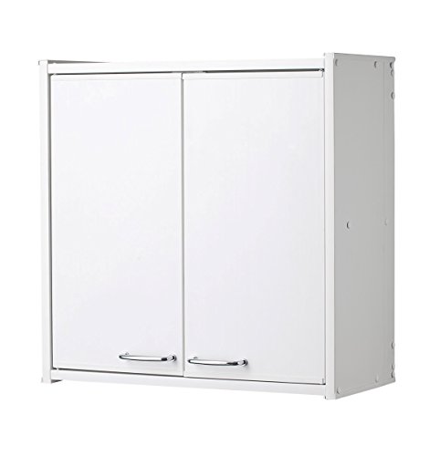 Negrari PVC-Hängeschrank F760PAM aus PVC-Harz, im Lieferumfang enthalten, Innen- / Außenbereich, 59 x 21 x 59 cm, Weiß