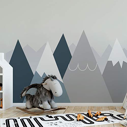 Wandaufkleber, selbstklebend, für Kinder, Riesen-Dekoration, skandinavische Berge für Kinderzimmer, Anouka, 70 x 155 cm