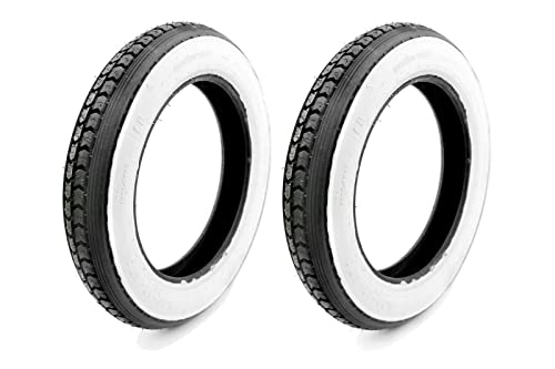 2x Continental Weißwand Reifen 3,00 x 12 Zoll LB WW TT 47J für Simson SR50 und SR80 Roller, Kombination Lammellen- und Blockprofil