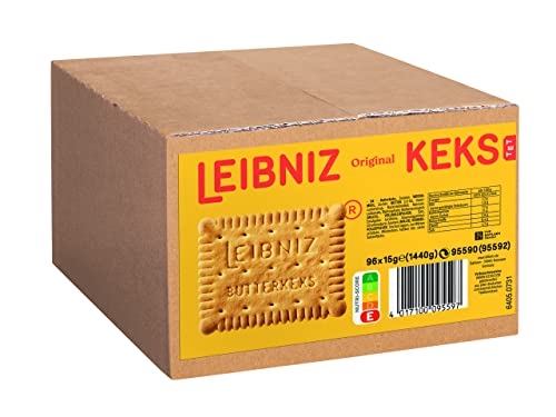 LEIBNIZ Original Butterkeks - Großpackung mit 3 einzeln verpackten Butterkeksen (96 x 15 g)