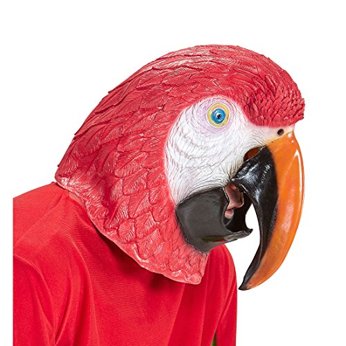 Amakando Vogel Tiermaske Papagei Maske Ara Vogelmaske Papageienmaske Kostüm Accessoire Erwachsene Papageien Faschingsmaske