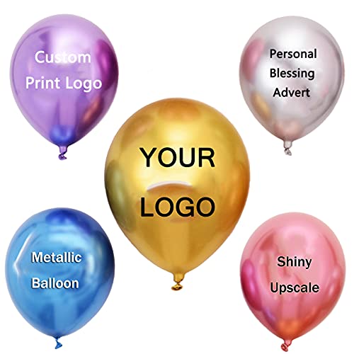 100 Stück Custom Print Metallic Ballons Werbedruck Logo 30,5 cm Latex Ballons für Geburtstag Party Hochzeit Dekoration Firmenfeier