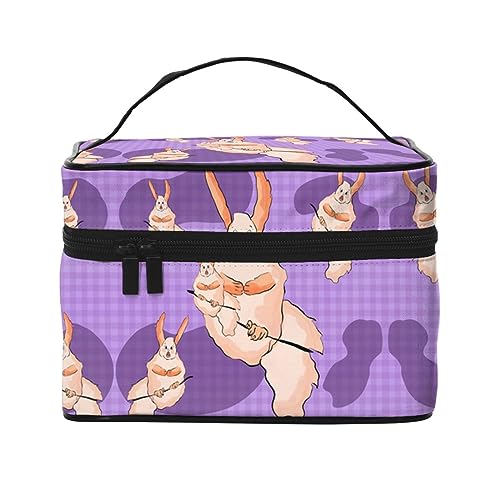 Wacky Bunny Stilvolle und praktische Reise-Kosmetiktasche mit extra großen Fächern und Reißverschluss, wasserdicht, Schwarz , Einheitsgröße