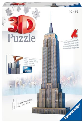 Ravensburger 12553 - Empire State Building - 216 Teile 3D Puzzle-Bauwerke