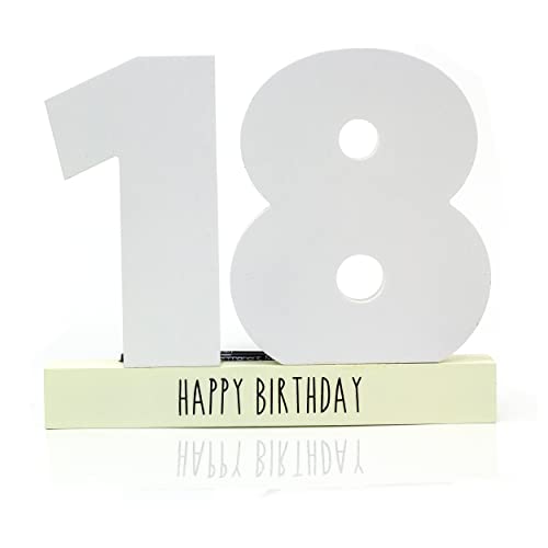 Xpressions Celebrate in Style Signature Plakette 18, Geburtstag verpackt Zahlen zu unterschreiben, personalisiertes Geschenk, Holz