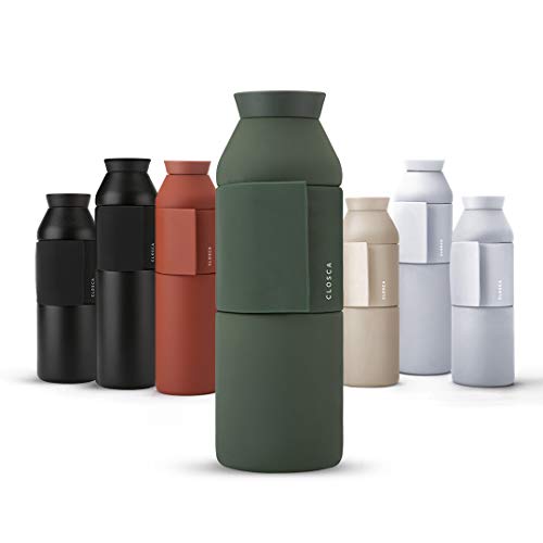 Closca Wasserflasche aus Edelstahl Bottle Wave. Thermosflasche zum Einhängen für Kinder und Erwachsene. BPA-frei (Amazonia, 450 ml)