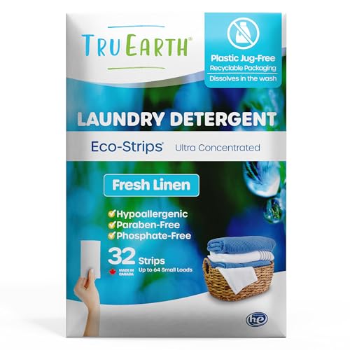 Tru Earth Eco-Strips Waschmittel, umweltfreundliche, ultra-konzentrierte Wäschestreifen (frische Wäsche)
