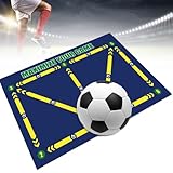 Fußball-Schritt-Trainingsmatte, rutschfeste und geräuschlose Fußball-Trainingsmatte,Trainings-Pace-Ball-Kontroll-Spielerausrüstung,Fußball-Übungs-Fußball-Trainingsmatte, verbessert die Geschwindigkeit