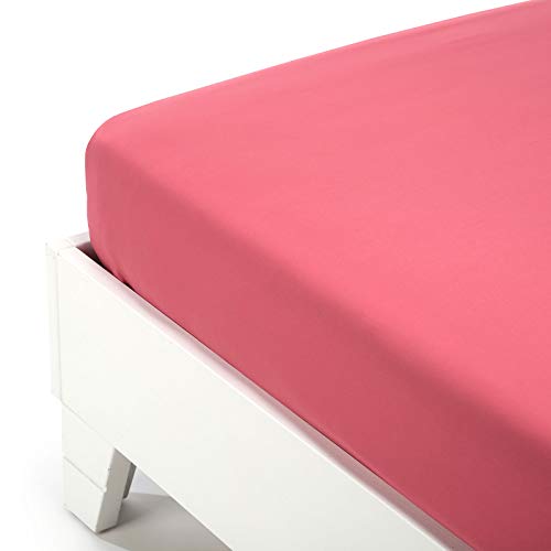 Caleffi Baumwolle, einfarbig, Bettlaken aus Koralle, für Doppelbett