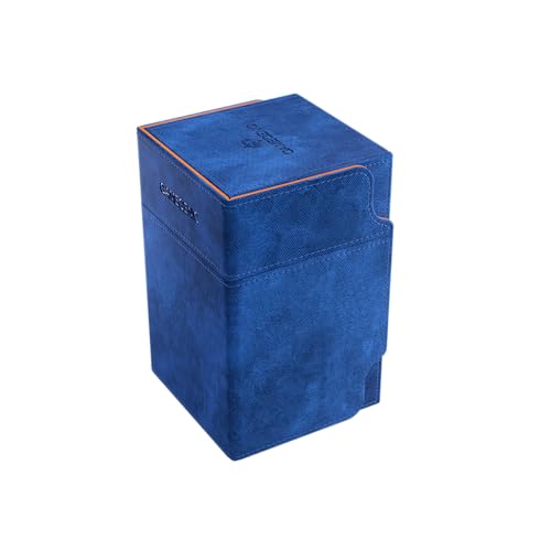 Watchtower 100+ XL Convertible Deck Box Exclusive Line | Doppelhülse Kartenaufbewahrung | Kartenspielschutz | Nexofyber Oberfläche | Hält bis zu 100 Karten | Blau/Orange | Hergestellt von Gamegenic