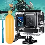 ZLMC Wasserdichte Schutzhülle für GoPro Hero 12, 11, 10, 9, Schwarz, schützendes Unterwasser-Tauchgehäuse + Selfie-Stick, schwimmender Stick für Go Pro Hero 12, Hero 11, Hero10, Hero9 Action-Kamera,