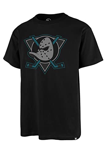 '47 Brand Herren T-Shirt Imprint Echo Tee Anaheim Ducks 548678 Jet Black Schwarz, Größe:XL