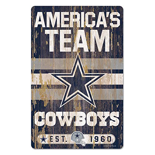 Wincraft NFL Schild aus Holz Dallas Cowboys Holzschild Wood Slogan America's Team